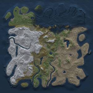 Thumbnail Rust Map: Procedural Map, Size: 4500, Seed: 1245263246, 13 Monuments