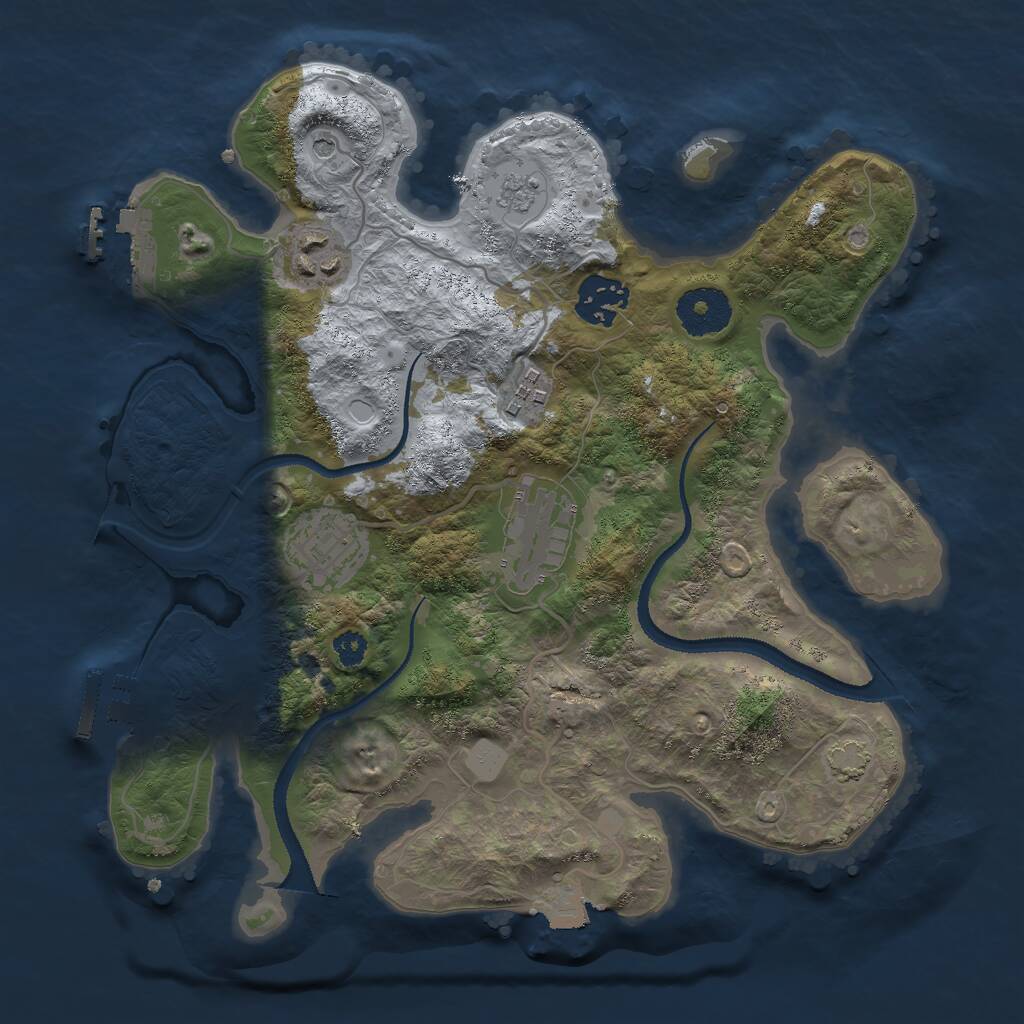 Rust Map: Procedural Map, Size: 3000, Seed: 64581321, 11 Monuments
