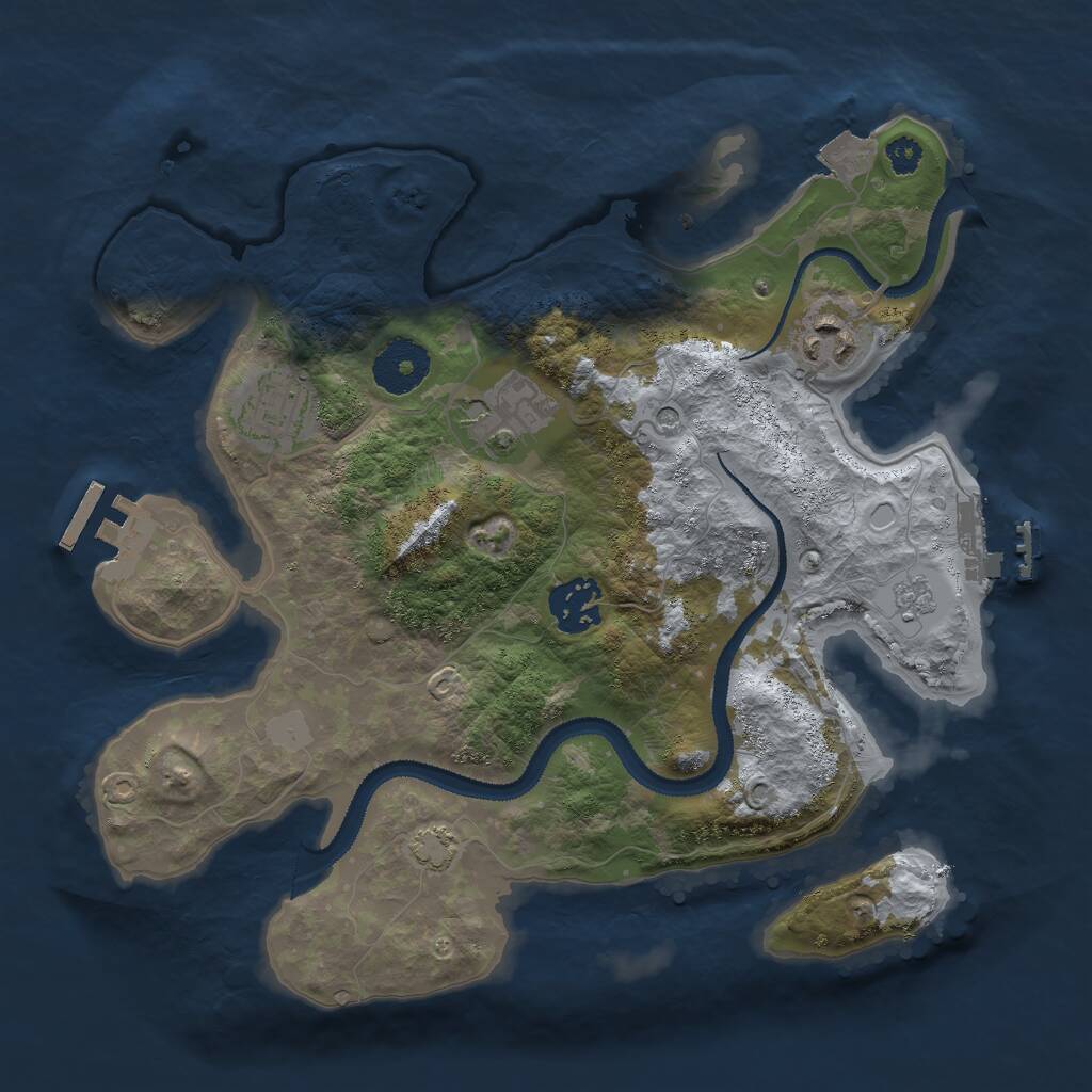 Rust Map: Procedural Map, Size: 3000, Seed: 19731, 10 Monuments