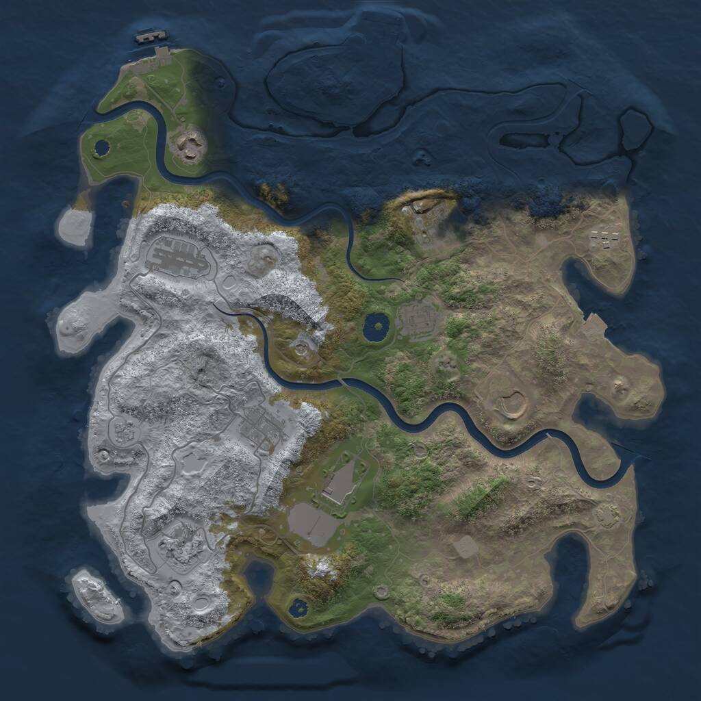 Rust Map: Procedural Map, Size: 3750, Seed: 1434614226, 15 Monuments
