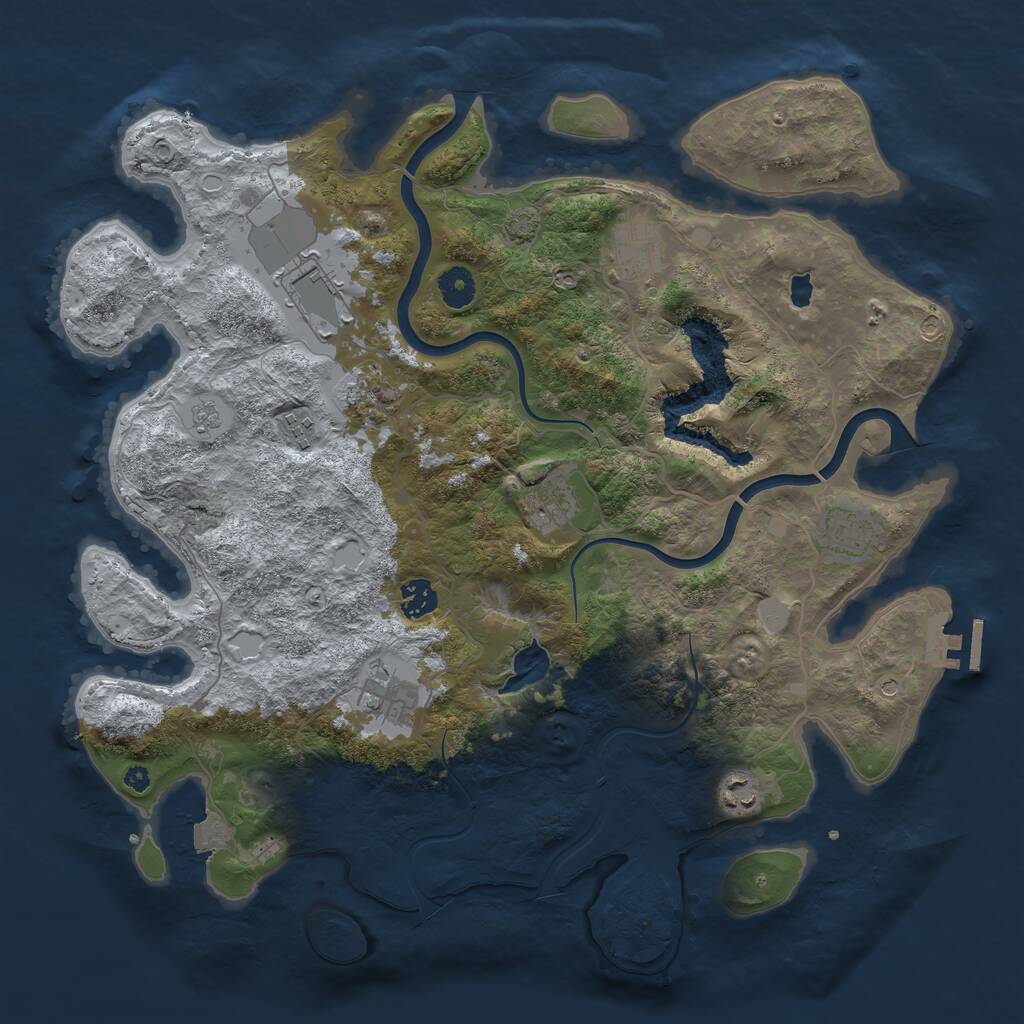 Rust Map: Procedural Map, Size: 4000, Seed: 388289482, 14 Monuments