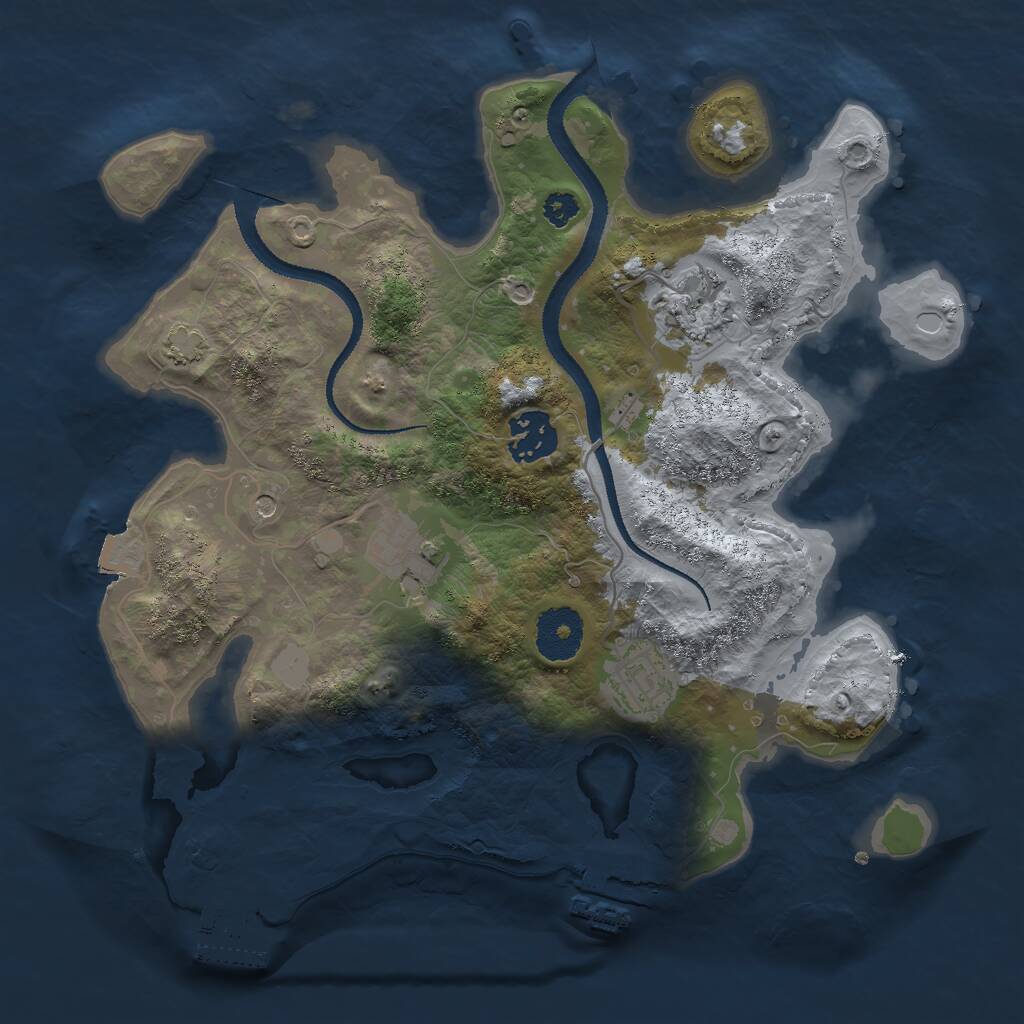 Rust Map: Procedural Map, Size: 3000, Seed: 31752, 9 Monuments