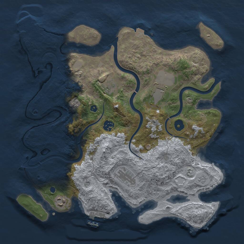 Rust Map: Procedural Map, Size: 3500, Seed: 320960882, 12 Monuments