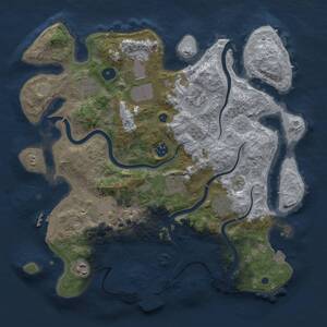 Thumbnail Rust Map: Procedural Map, Size: 3750, Seed: 243710637, 15 Monuments