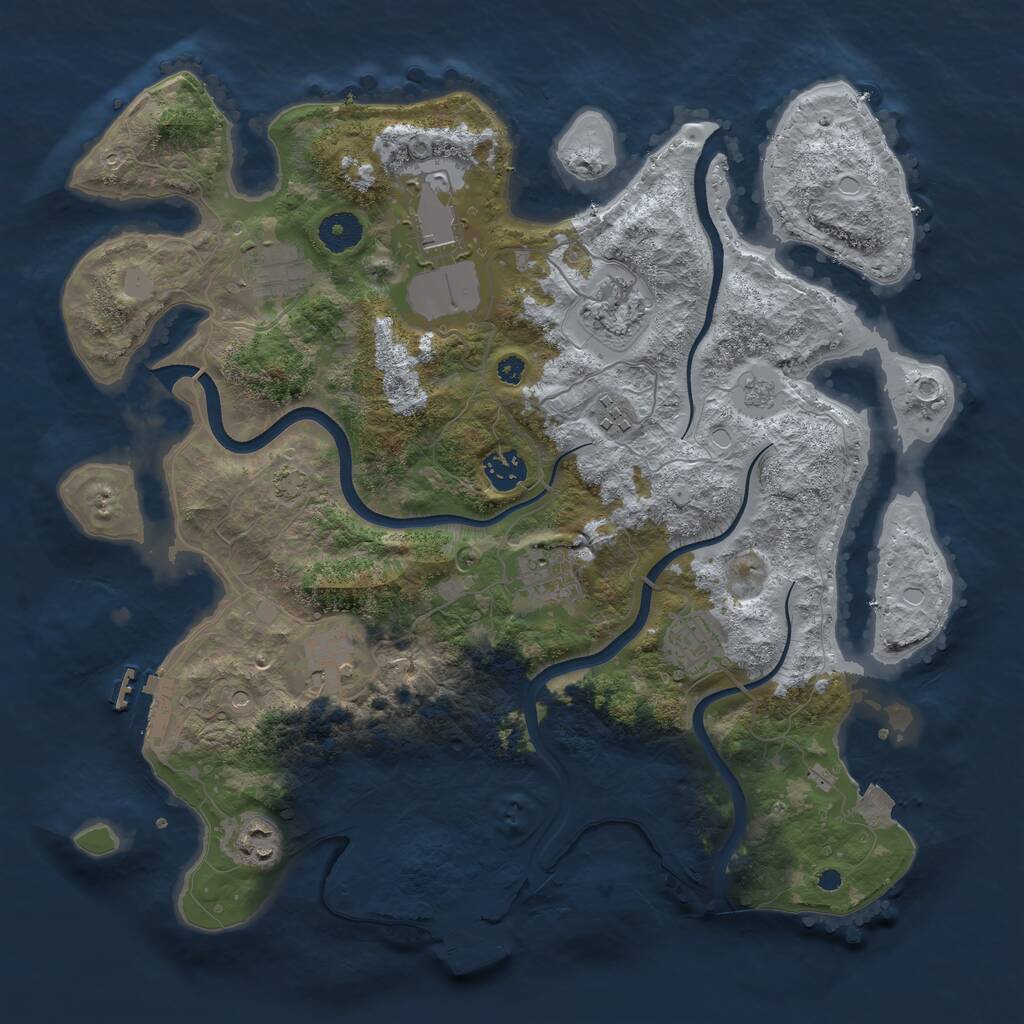 Rust Map: Procedural Map, Size: 3750, Seed: 243710637, 15 Monuments