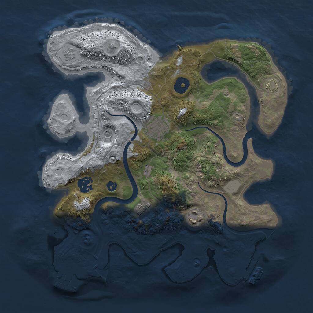 Rust Map: Procedural Map, Size: 3000, Seed: 696891153, 10 Monuments