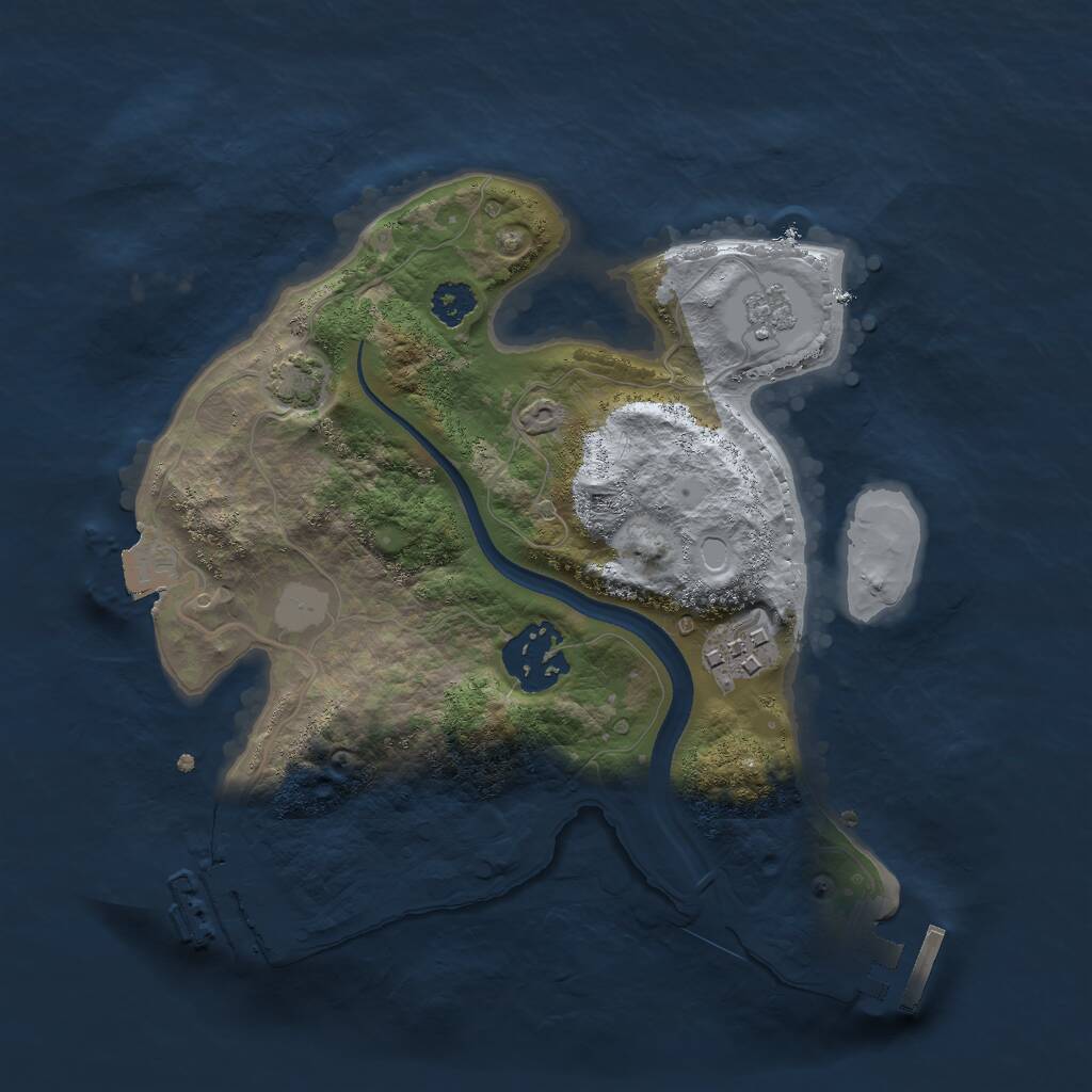 Rust Map: Procedural Map, Size: 2500, Seed: 13371, 7 Monuments