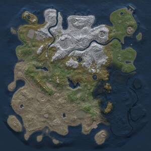Thumbnail Rust Map: Procedural Map, Size: 4500, Seed: 1699882016, 14 Monuments