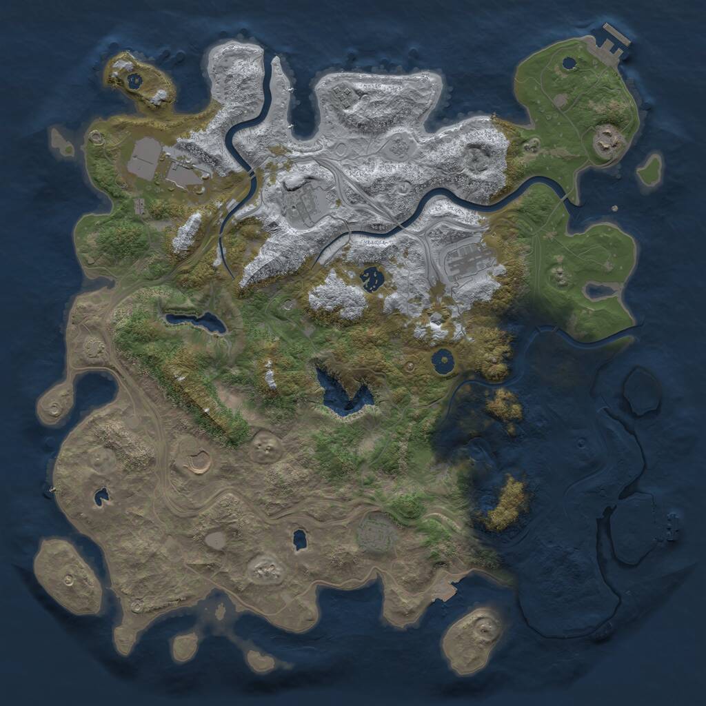 Rust Map: Procedural Map, Size: 4500, Seed: 1699882016, 14 Monuments