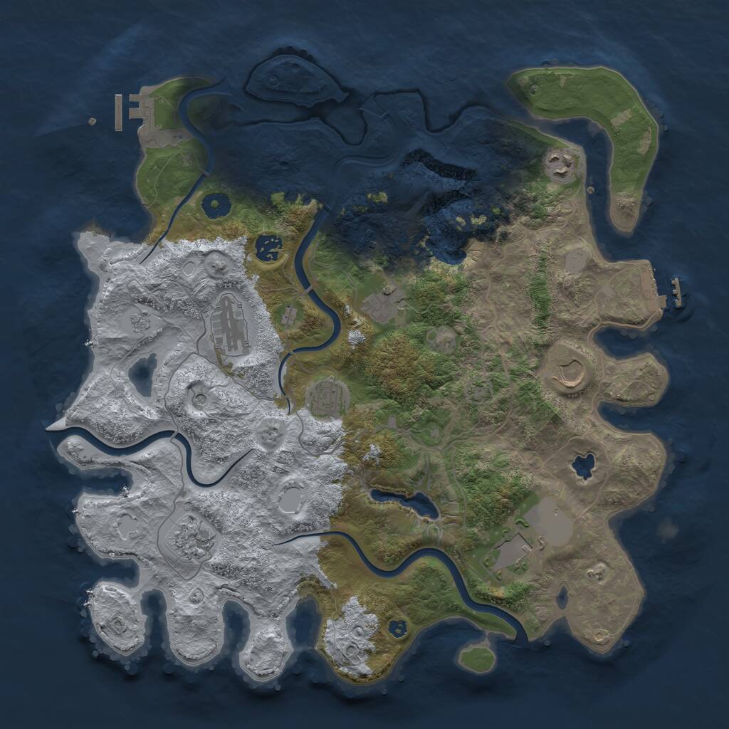 Rust Map: Procedural Map, Size: 4000, Seed: 99027, 15 Monuments
