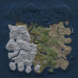 Thumbnail Rust Map: Procedural Map, Size: 4000, Seed: 99027, 13 Monuments