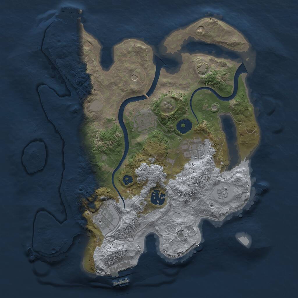 Rust Map: Procedural Map, Size: 3000, Seed: 20040412, 10 Monuments