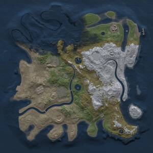 Thumbnail Rust Map: Procedural Map, Size: 3500, Seed: 1376094126, 13 Monuments