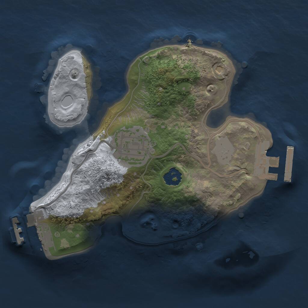 Rust Map: Procedural Map, Size: 1750, Seed: 5768490, 4 Monuments