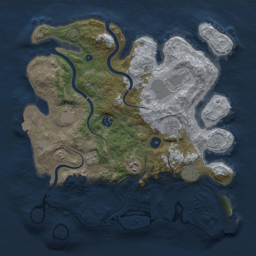 Rust Map: Procedural Map, Size: 3500, Seed: 89593219, 11 Monuments
