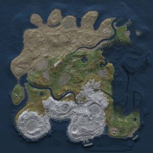 Thumbnail Rust Map: Procedural Map, Size: 3700, Seed: 2024661118, 17 Monuments