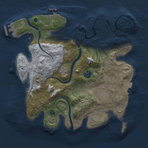 Thumbnail Rust Map: Procedural Map, Size: 3000, Seed: 1960, 9 Monuments