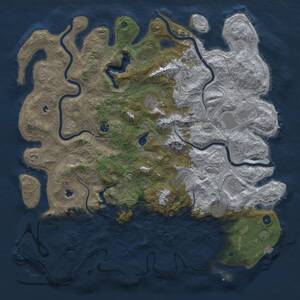 Thumbnail Rust Map: Procedural Map, Size: 5000, Seed: 721772012, 15 Monuments