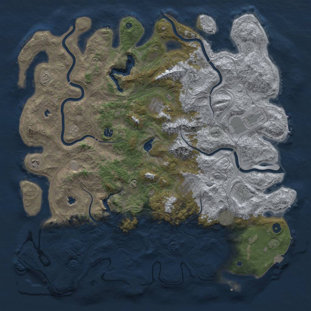 Rust Map: Procedural Map, Size: 5000, Seed: 721772012, 15 Monuments