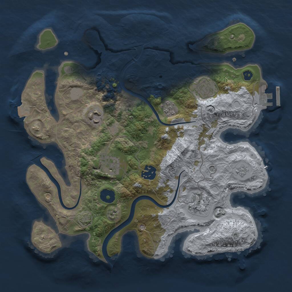 Rust Map: Procedural Map, Size: 3000, Seed: 21924, 11 Monuments