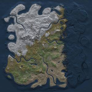 Thumbnail Rust Map: Procedural Map, Size: 5250, Seed: 104858989, 17 Monuments