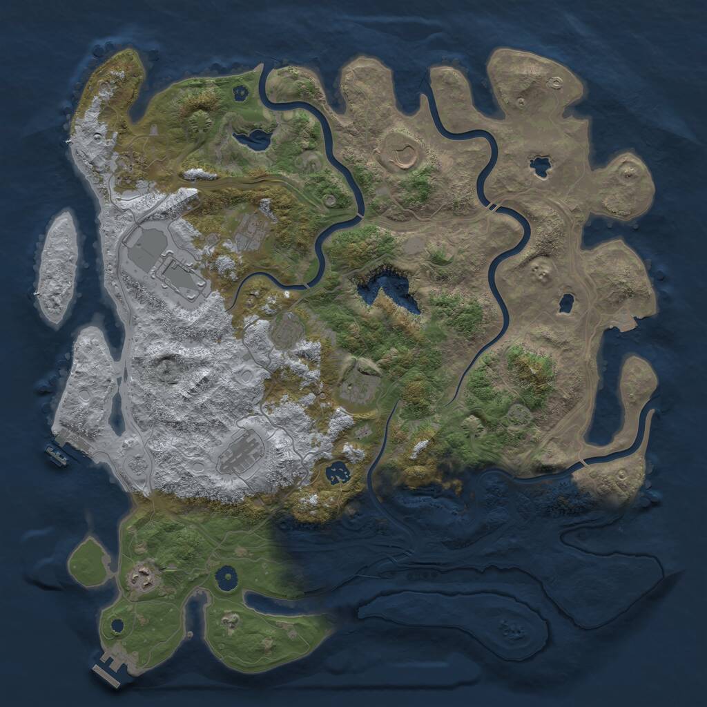 Rust Map: Procedural Map, Size: 4500, Seed: 50338, 14 Monuments