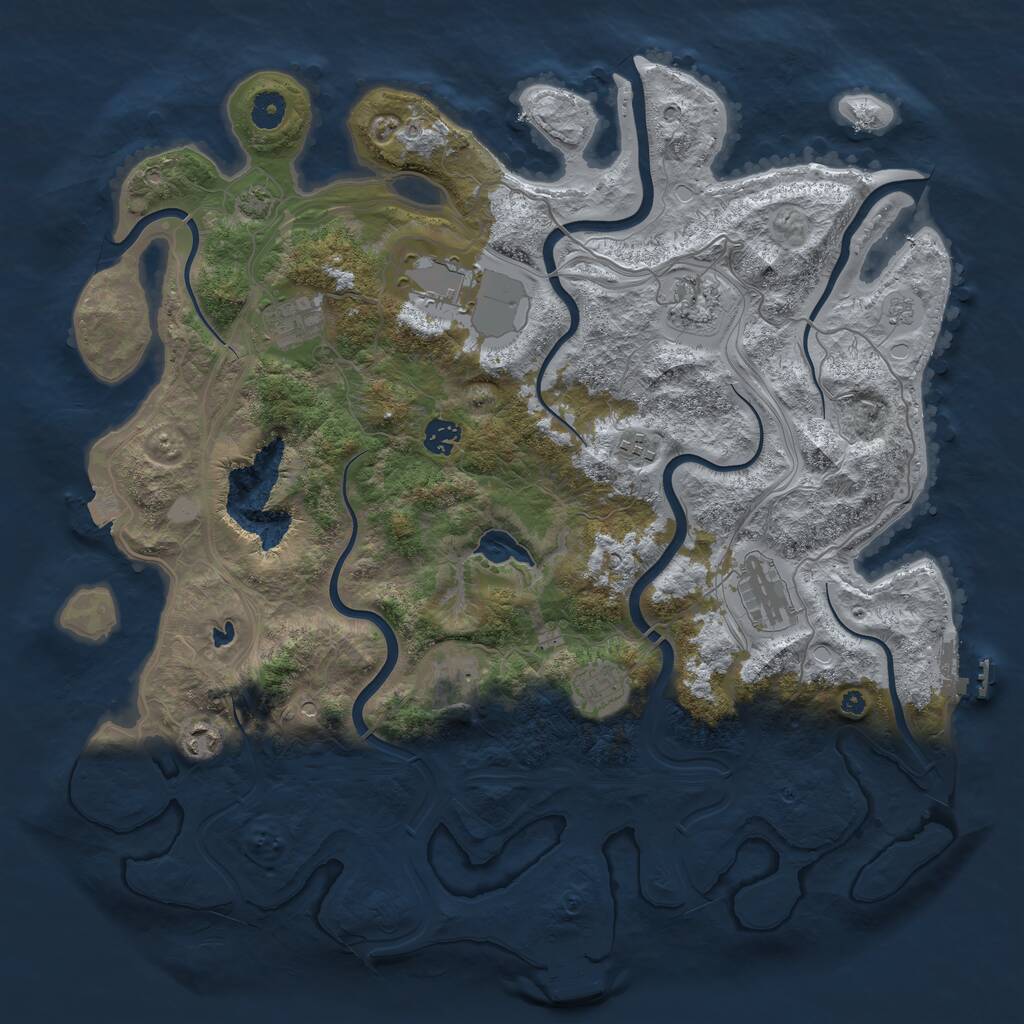 Rust Map: Procedural Map, Size: 4250, Seed: 734751215, 15 Monuments