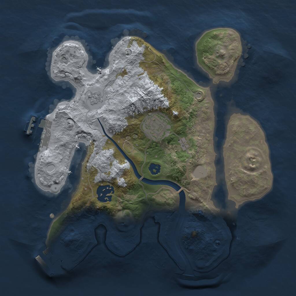 Rust Map: Procedural Map, Size: 2500, Seed: 1507034991, 6 Monuments