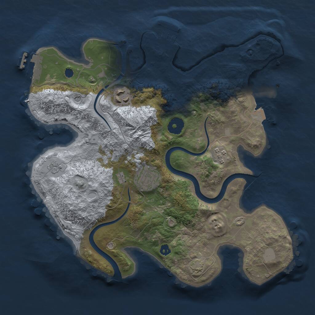 Rust Map: Procedural Map, Size: 2900, Seed: 53335, 9 Monuments