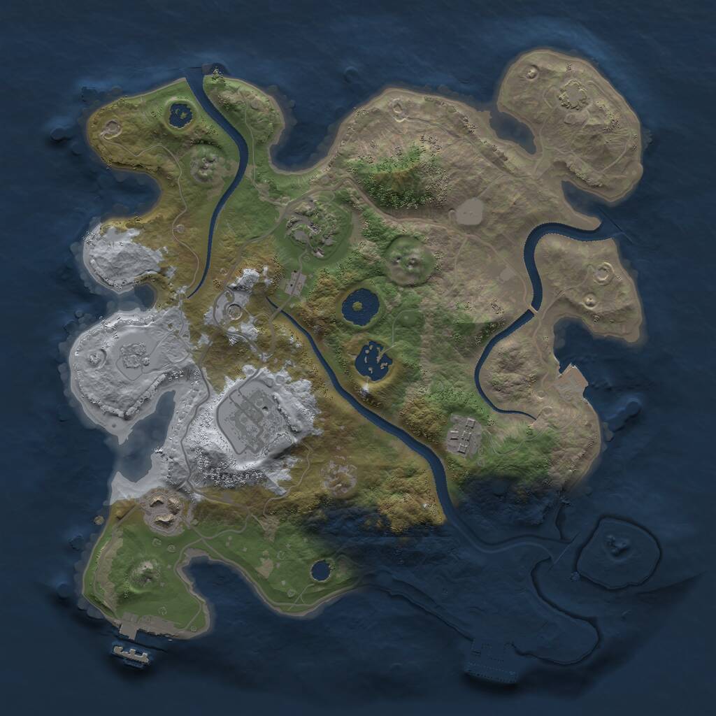 Rust Map: Procedural Map, Size: 3000, Seed: 49975, 11 Monuments
