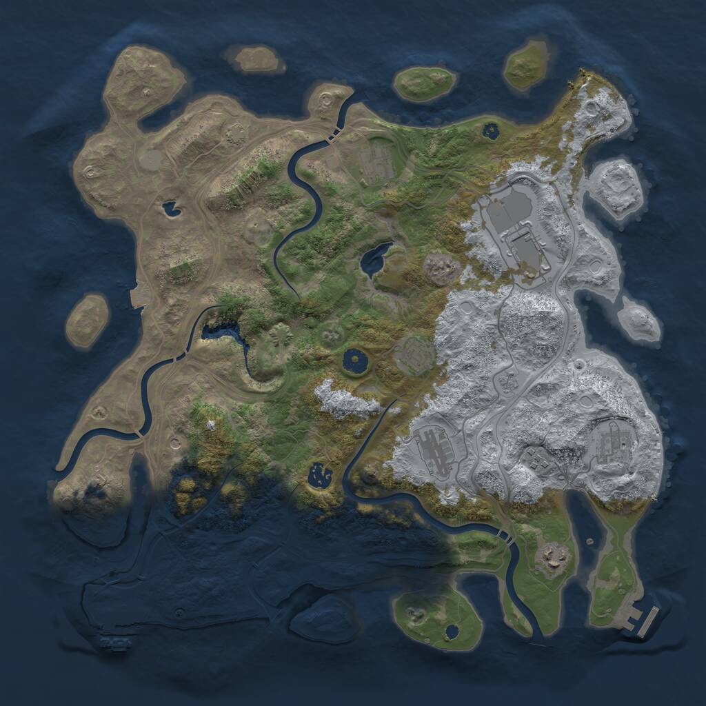 Rust Map: Procedural Map, Size: 4250, Seed: 17437, 14 Monuments