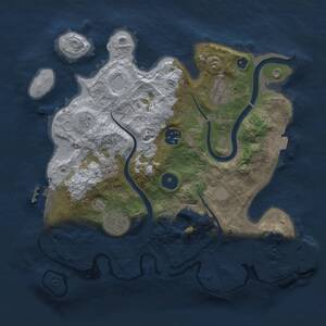 Thumbnail Rust Map: Procedural Map, Size: 3000, Seed: 11537, 9 Monuments