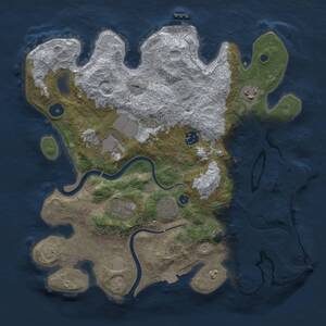 Thumbnail Rust Map: Procedural Map, Size: 3500, Seed: 405451372, 11 Monuments