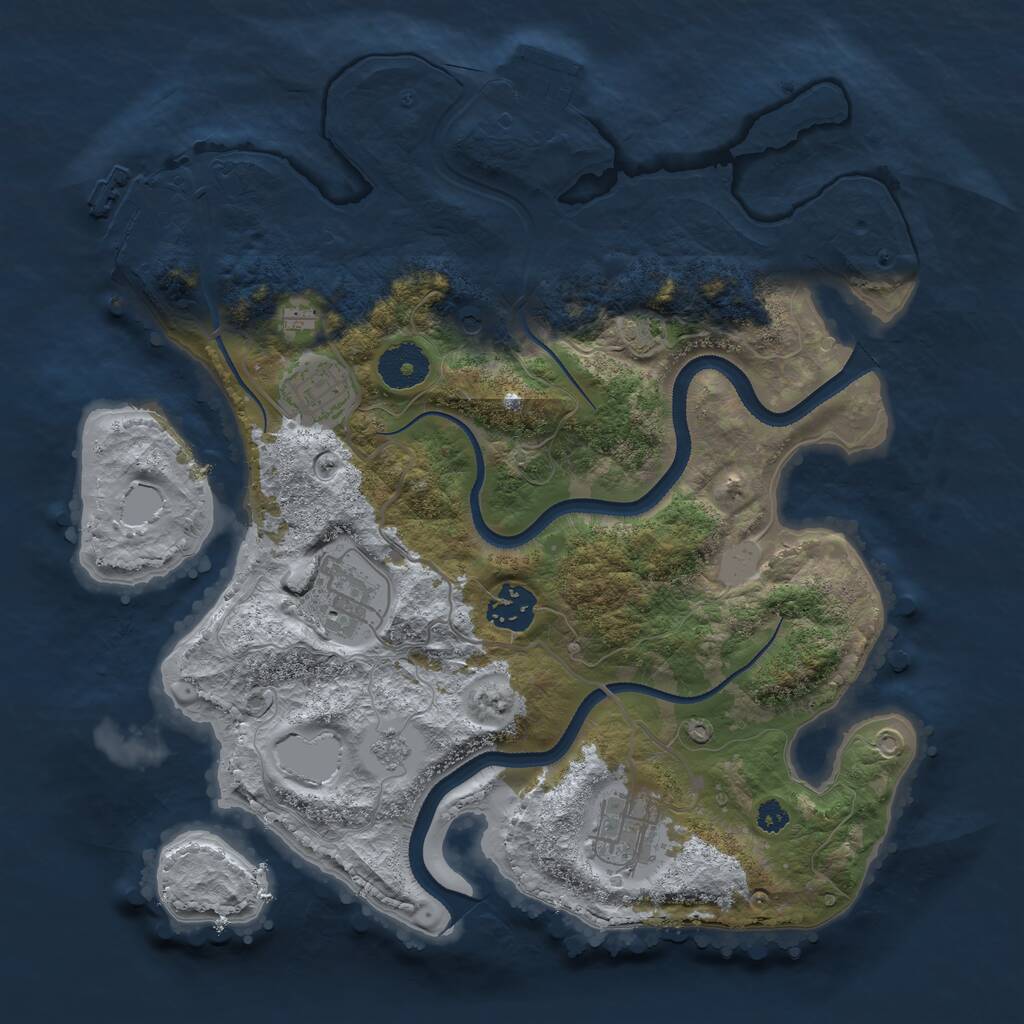 Rust Map: Procedural Map, Size: 3250, Seed: 613199859, 10 Monuments