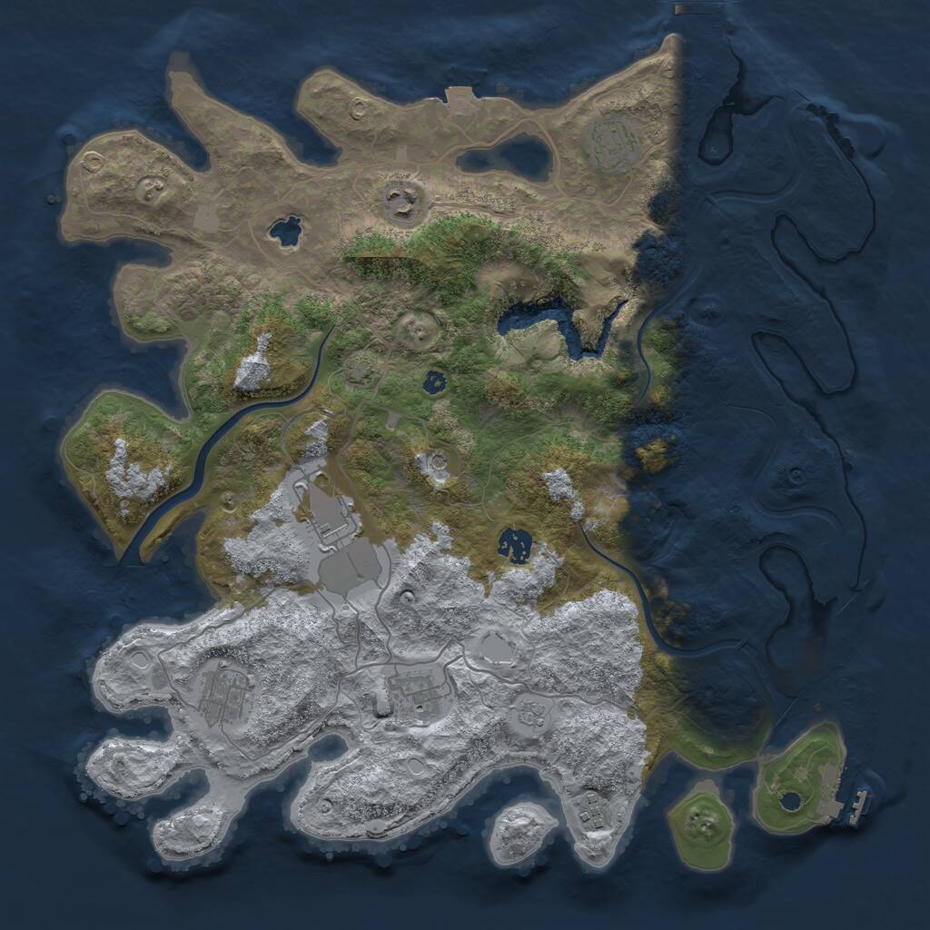 Rust Map: Procedural Map, Size: 4000, Seed: 12777222, 13 Monuments
