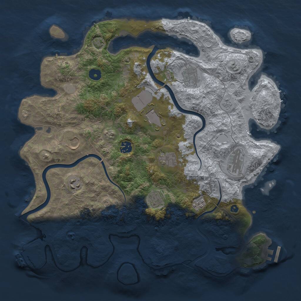 Rust Map: Procedural Map, Size: 3750, Seed: 39999, 15 Monuments