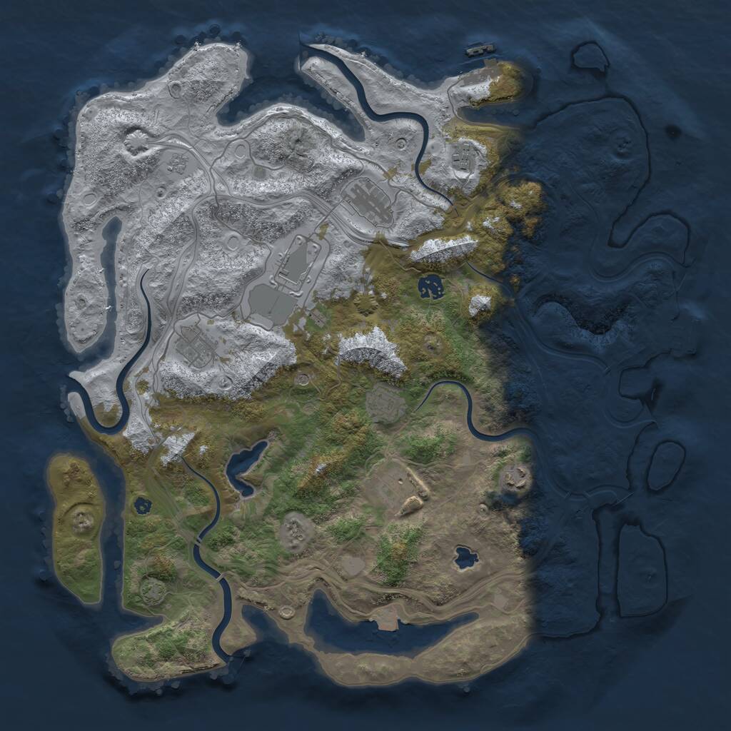 Rust Map: Procedural Map, Size: 4250, Seed: 724176014, 14 Monuments