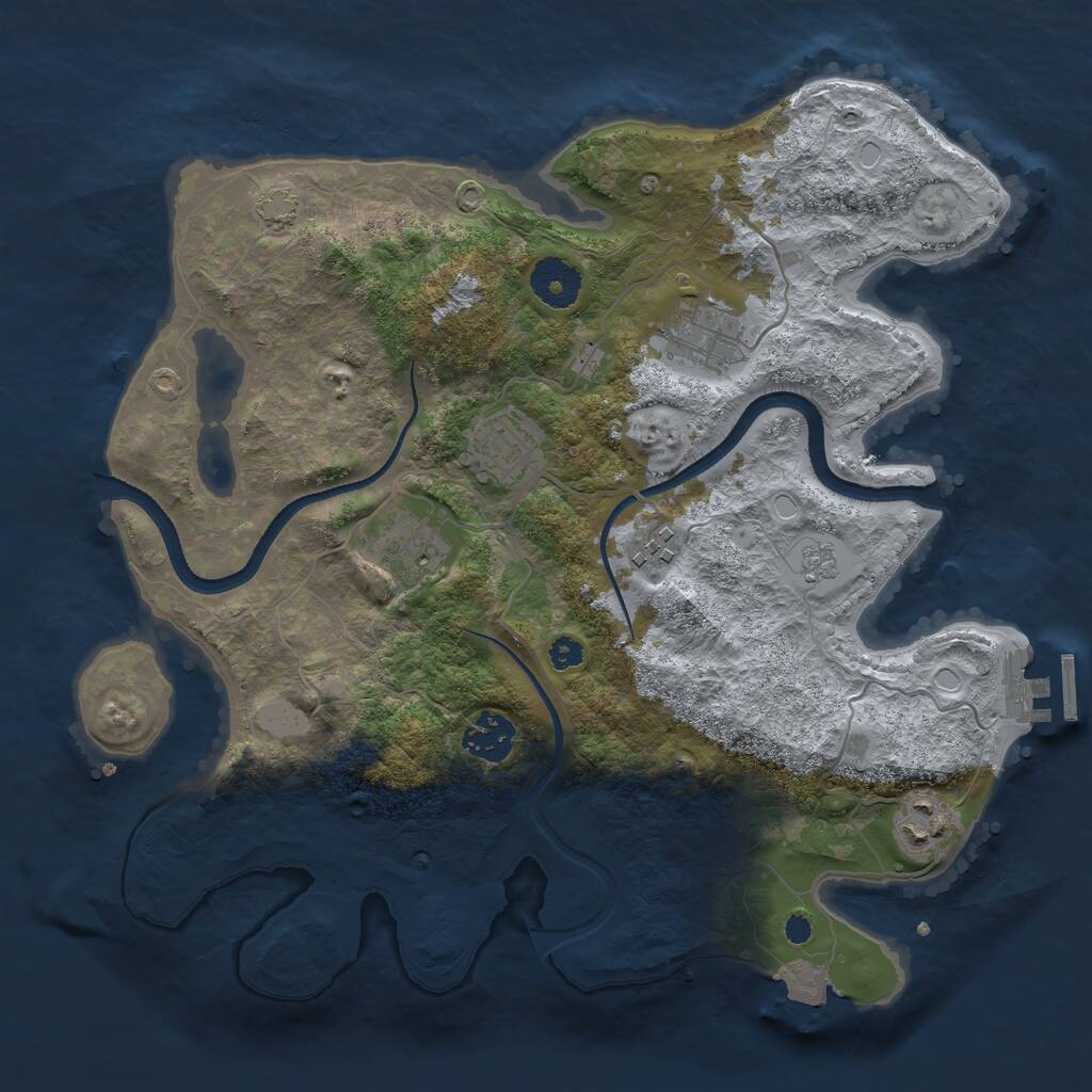 Rust Map: Procedural Map, Size: 3300, Seed: 561824770, 10 Monuments