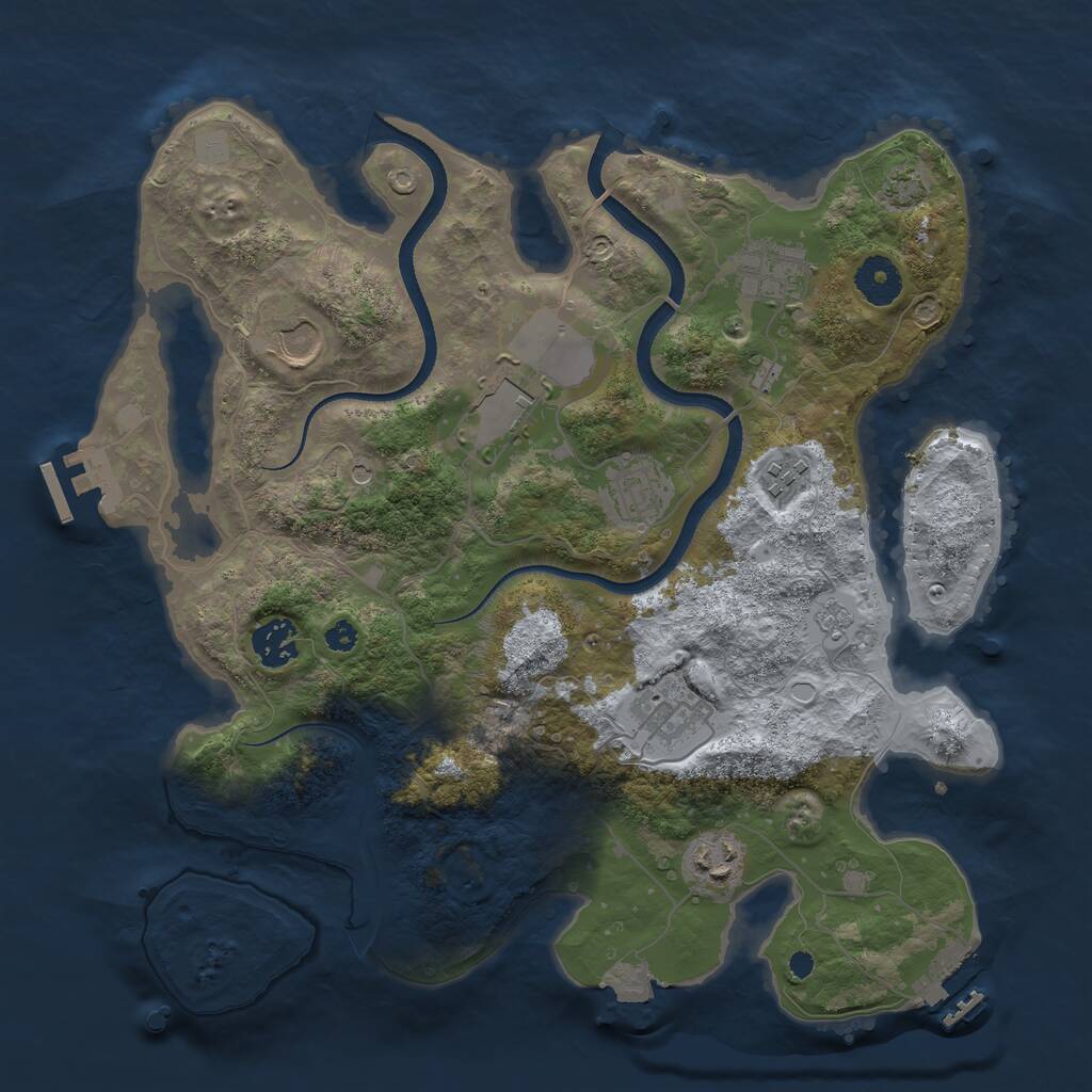 Rust Map: Procedural Map, Size: 3500, Seed: 45649, 14 Monuments