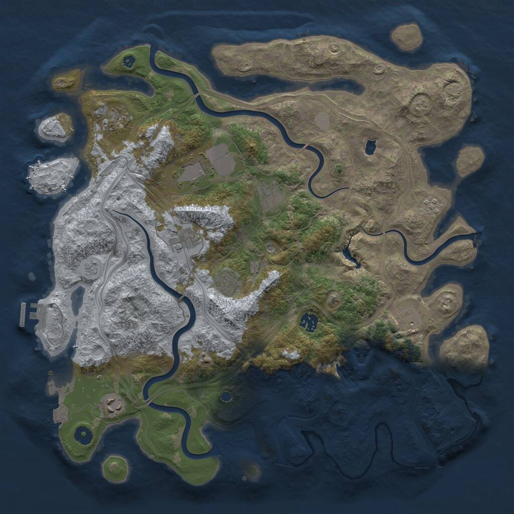 Rust Map: Procedural Map, Size: 4250, Seed: 219412417, 14 Monuments