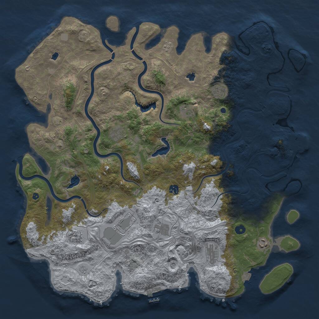 Rust Map: Procedural Map, Size: 4800, Seed: 30269182, 16 Monuments
