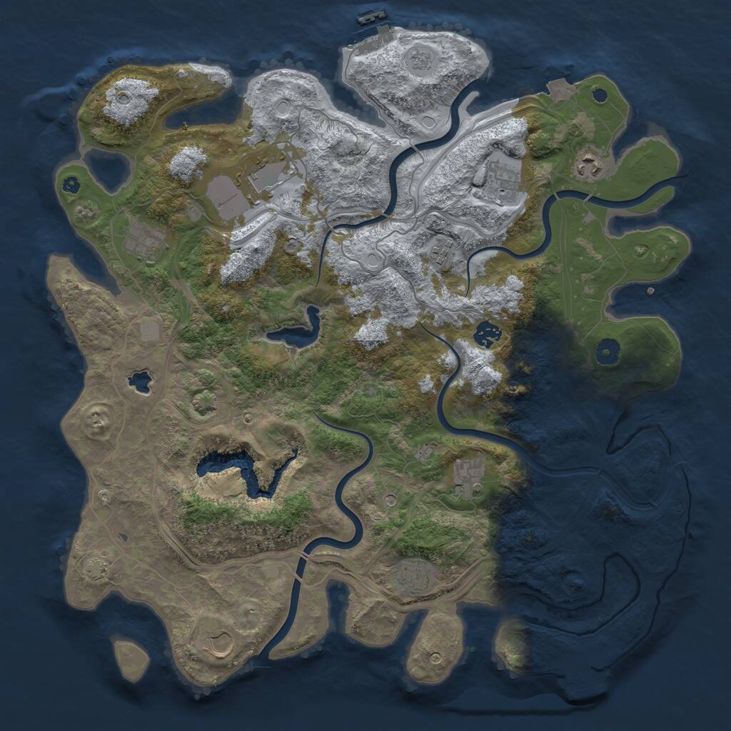 Rust Map: Procedural Map, Size: 4250, Seed: 352587841, 15 Monuments