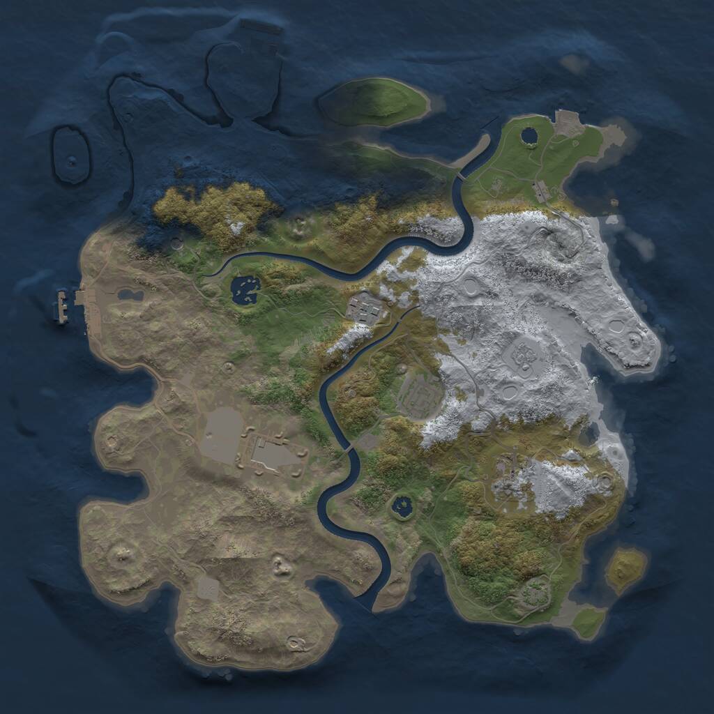 Rust Map: Procedural Map, Size: 3500, Seed: 1775870811, 11 Monuments