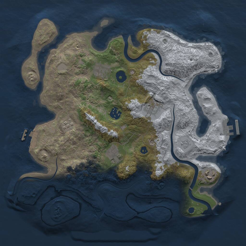 Rust Map: Procedural Map, Size: 3300, Seed: 273662588, 12 Monuments