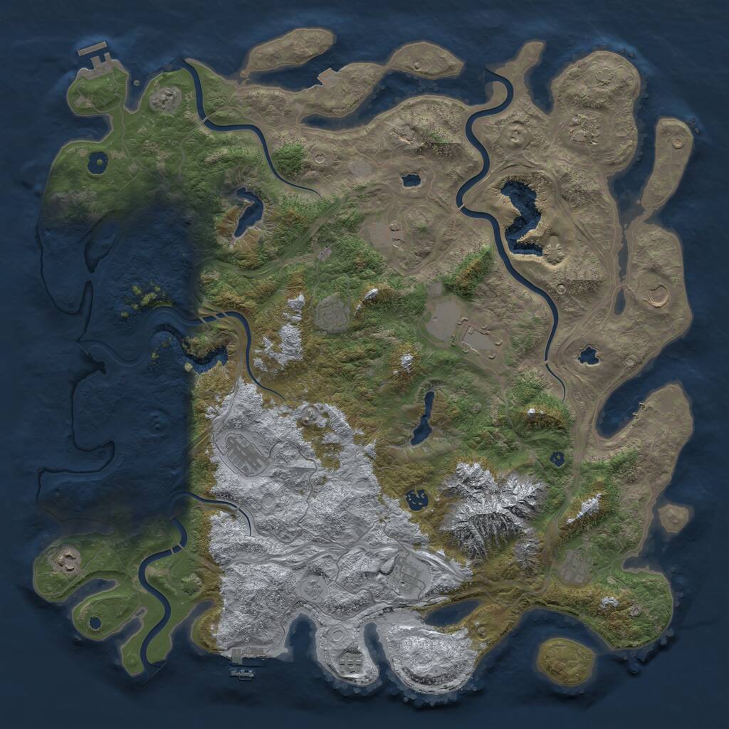 Rust Map: Procedural Map, Size: 5000, Seed: 1555186948, 17 Monuments