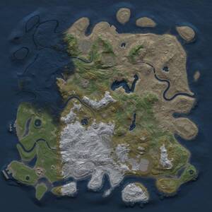 Thumbnail Rust Map: Procedural Map, Size: 4500, Seed: 578761742, 14 Monuments