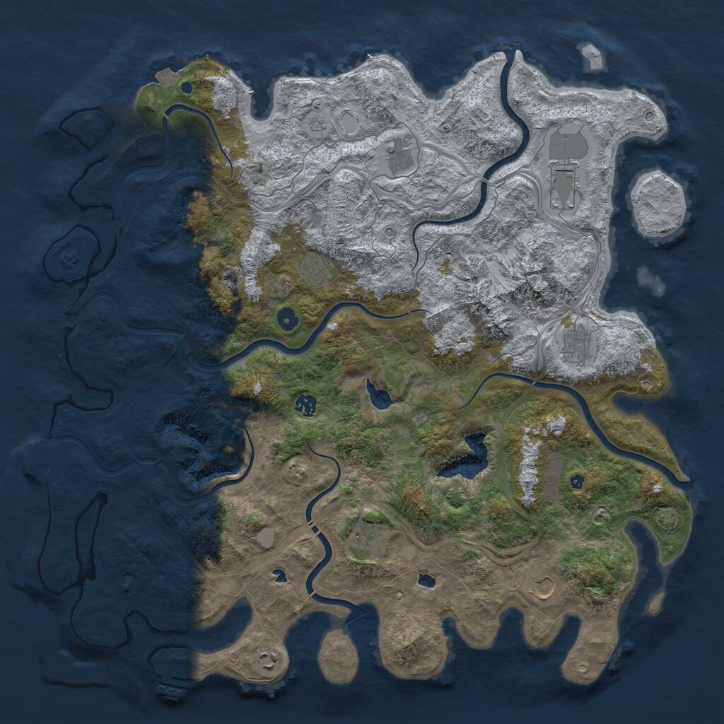 Rust Map: Procedural Map, Size: 5000, Seed: 50358, 15 Monuments