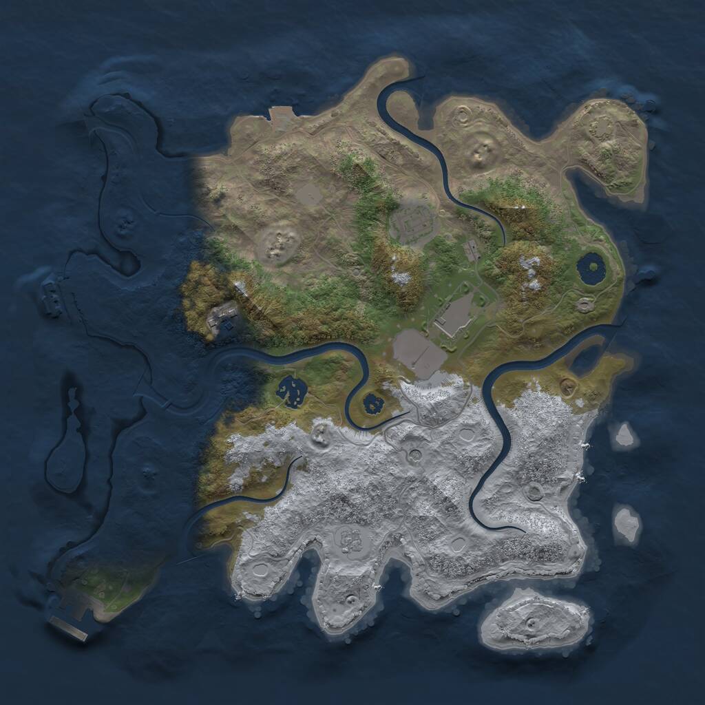 Rust Map: Procedural Map, Size: 3500, Seed: 1631852641, 10 Monuments