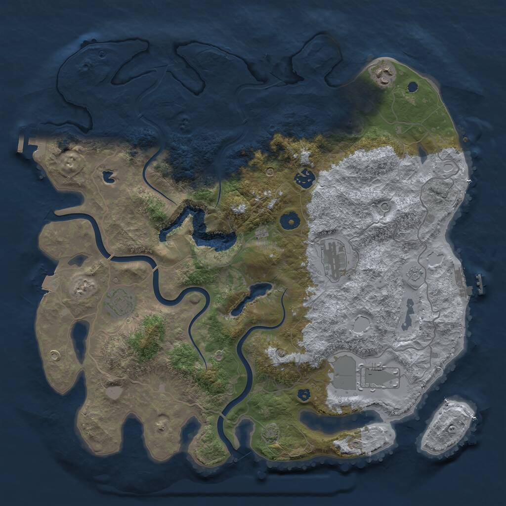 Rust Map: Procedural Map, Size: 4000, Seed: 2363737, 11 Monuments