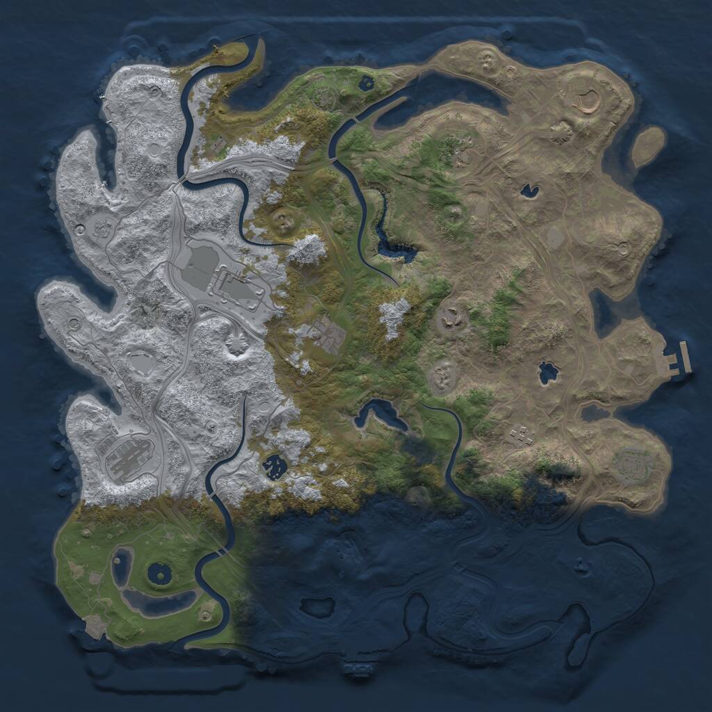 Rust Map: Procedural Map, Size: 4500, Seed: 615266766, 15 Monuments